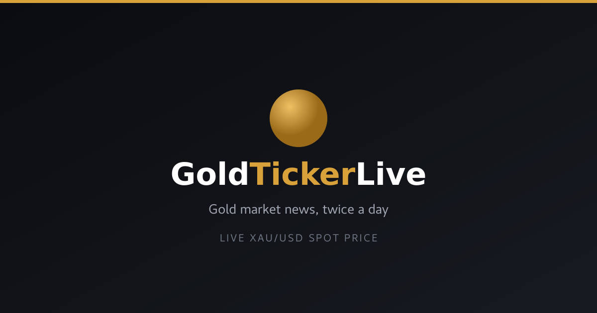 Gold higher at $4,347.99 — Morning edition card showing spot gold at $4,347.99